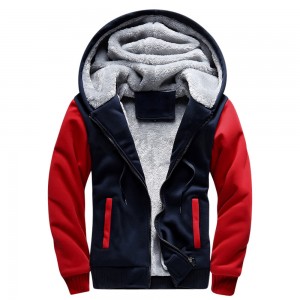 Men's full zip hoodie with fleece inside W02