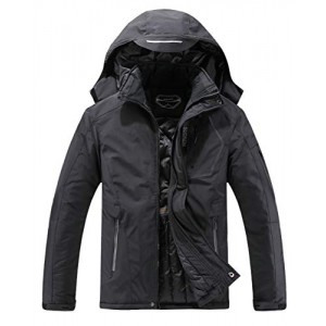 Men's Waterproof Ski Jacket Warm Winter Snow Coat Hooded Raincoat